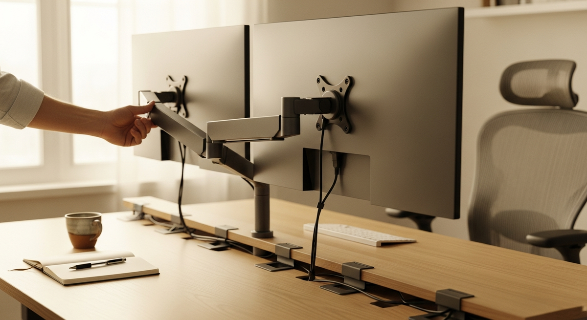 【最新】デスク周りの仕事効率化に役立つモニターアームおすすめ15選|姿勢改善と2画面化で効率アップ