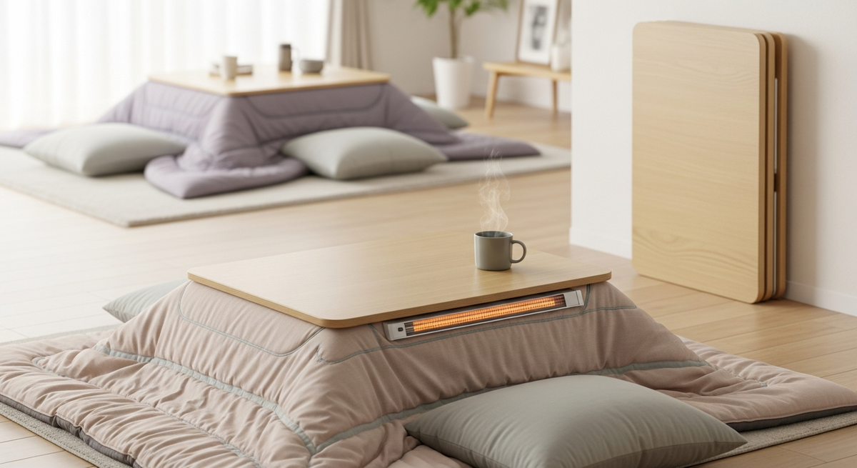 【最新】フラットヒーター搭載の折りたたみこたつおすすめ6選|一人暮らし向け60×60から省エネ重視のリビング用まで